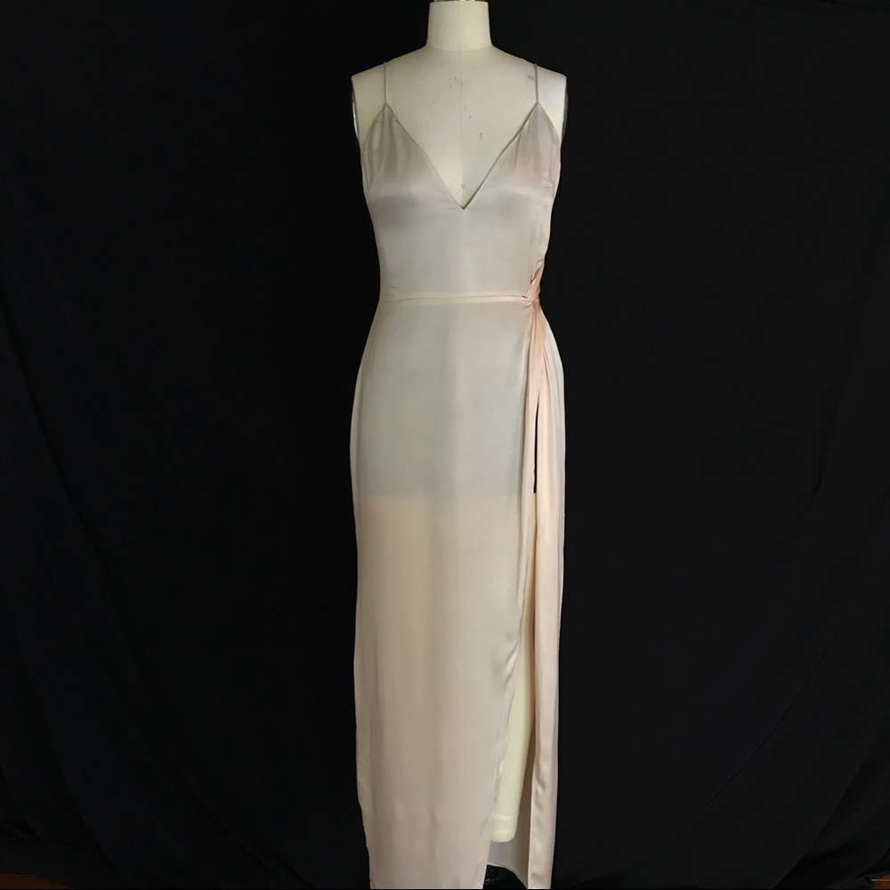 Revolve X by NBD slip dress style gown with slit